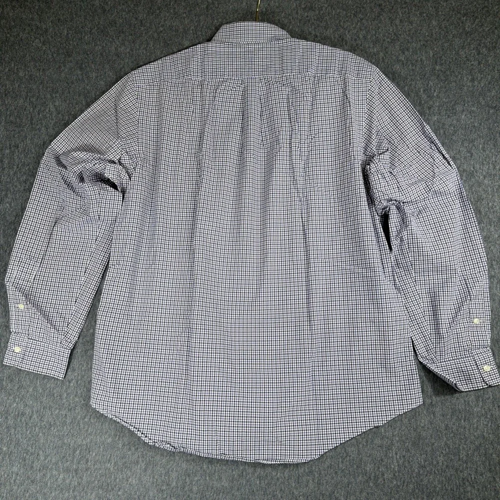 Ralph Lauren Shirt Mens XL Pony Purple Black Plaid 100%‎ Cotton Button Down